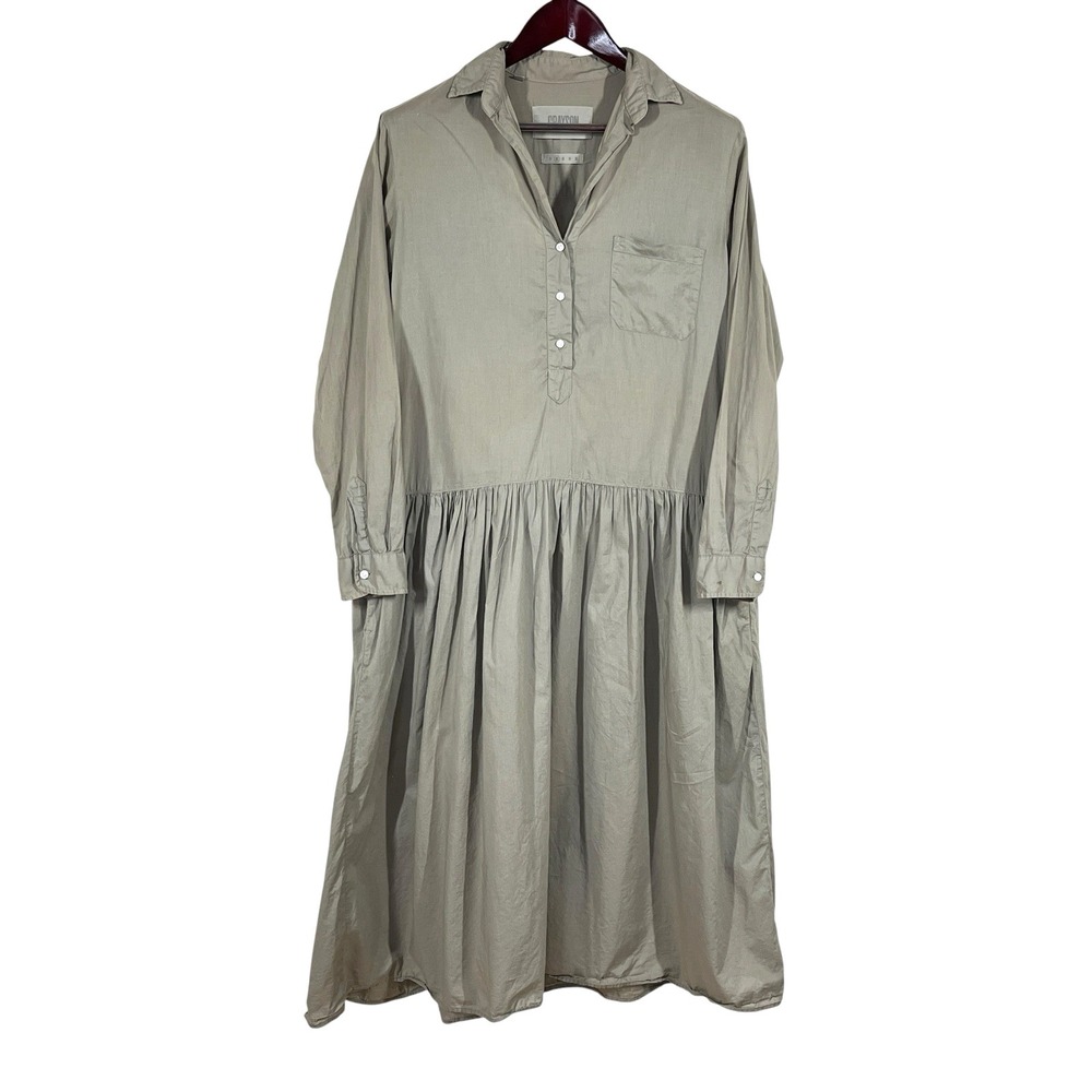 Grayson The Changemaker Dress Womens S Green Cotton Oversized‎ Dropped Waist